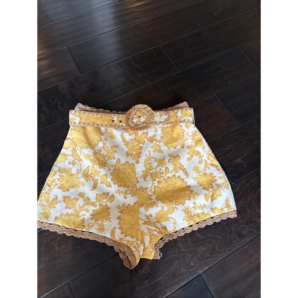 Zimmermann Women's Multi Shorts Size 2 Yellow And White